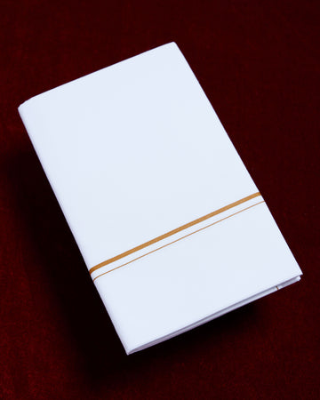 Alaya White Cotton Dhoti with Brown Border