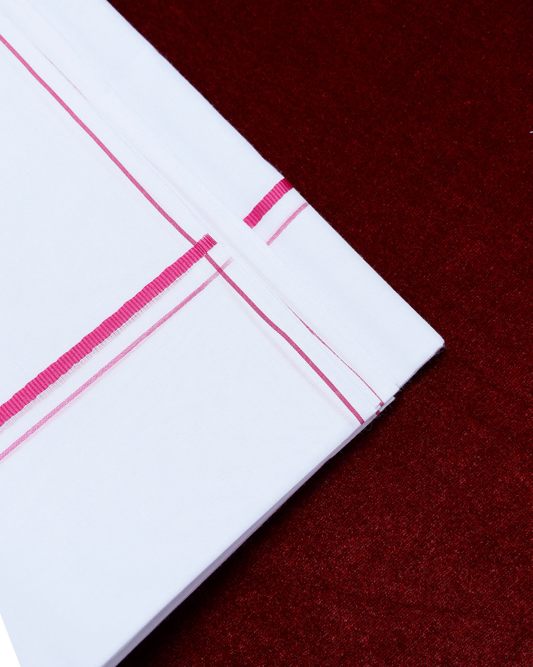 Alaya White Cotton Dhoti with Pink Border