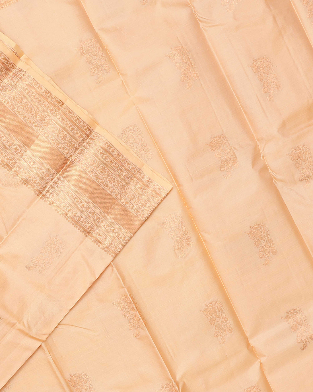 Niranjana Silk Saree with Intricate Zari Work and Traditional Motifs - Sandal