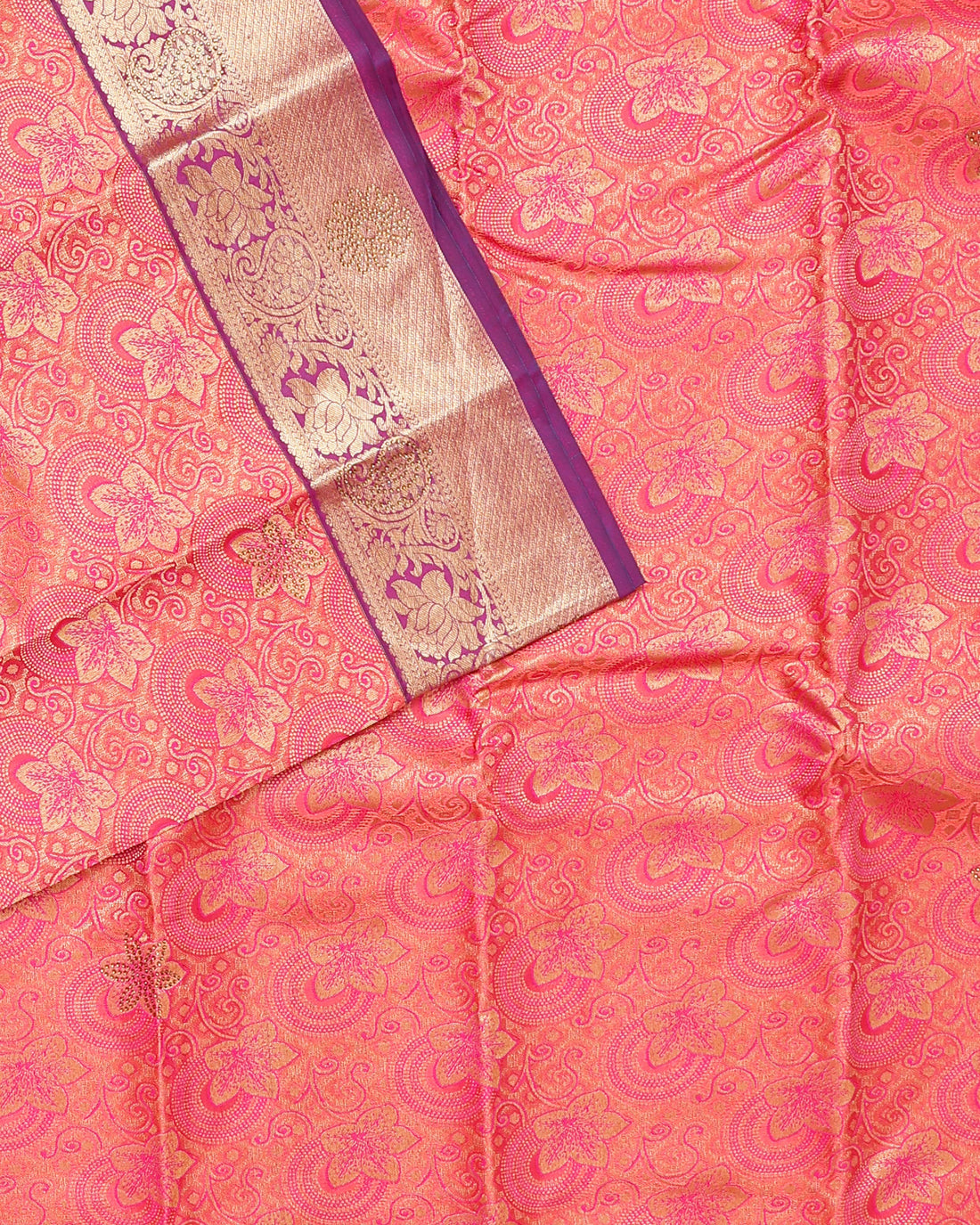 Exquisite Niranjana Silk Saree with Intricate Zari Weave & Traditional Motifs - Pink