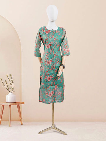Designer Green Color Printed Women's Kurti