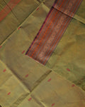 Traditional Chettinad Cotton Saree with Intricate Thread Woven Border and Subtle Body Weave - Green