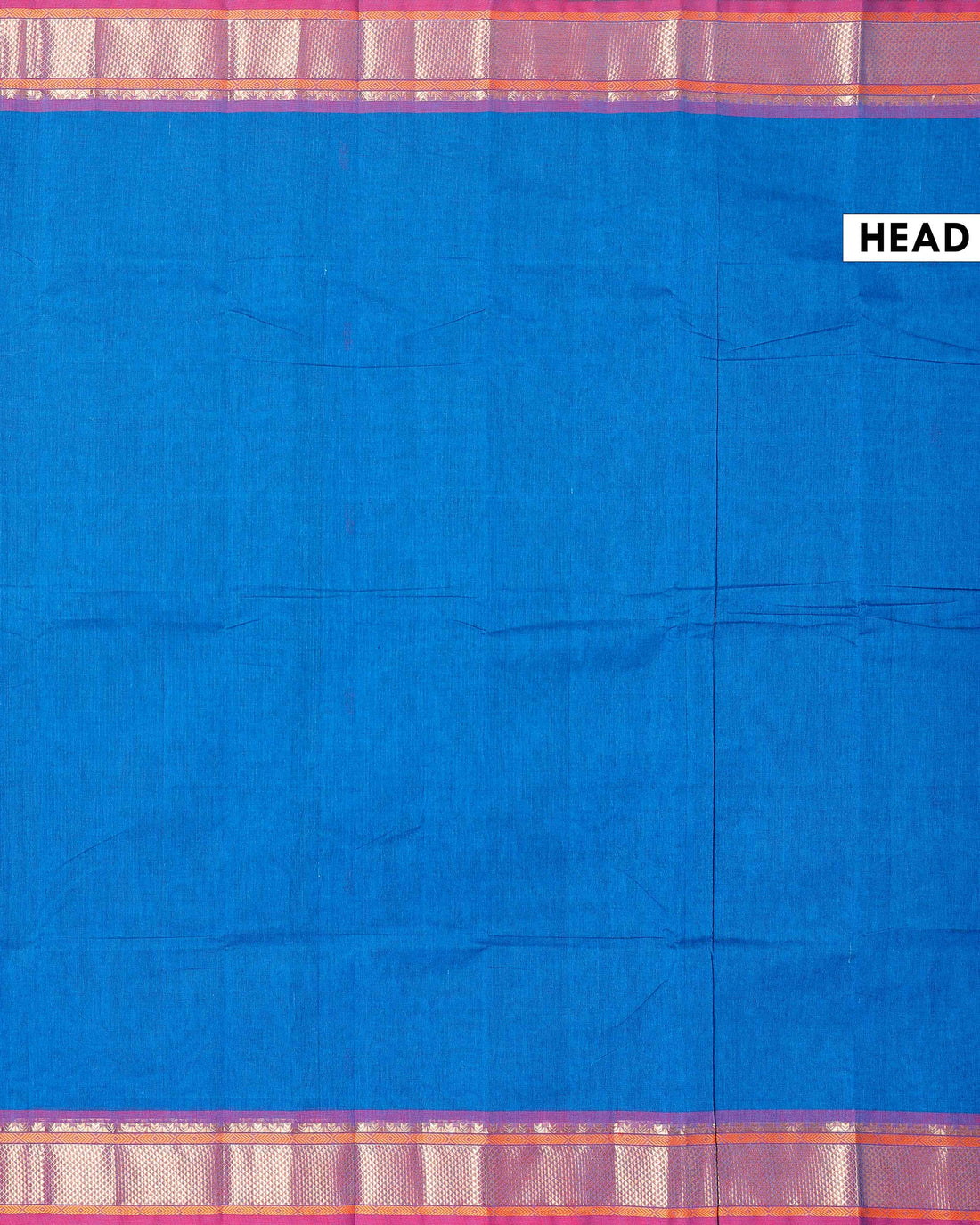 Traditional Chettinad Cotton Saree with Rich Zari Border and Fine Handloom Weave - Blue