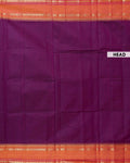 Traditional Chettinad Cotton Saree with Temple Zari Border and Solid Handloom Body Weave - Purple