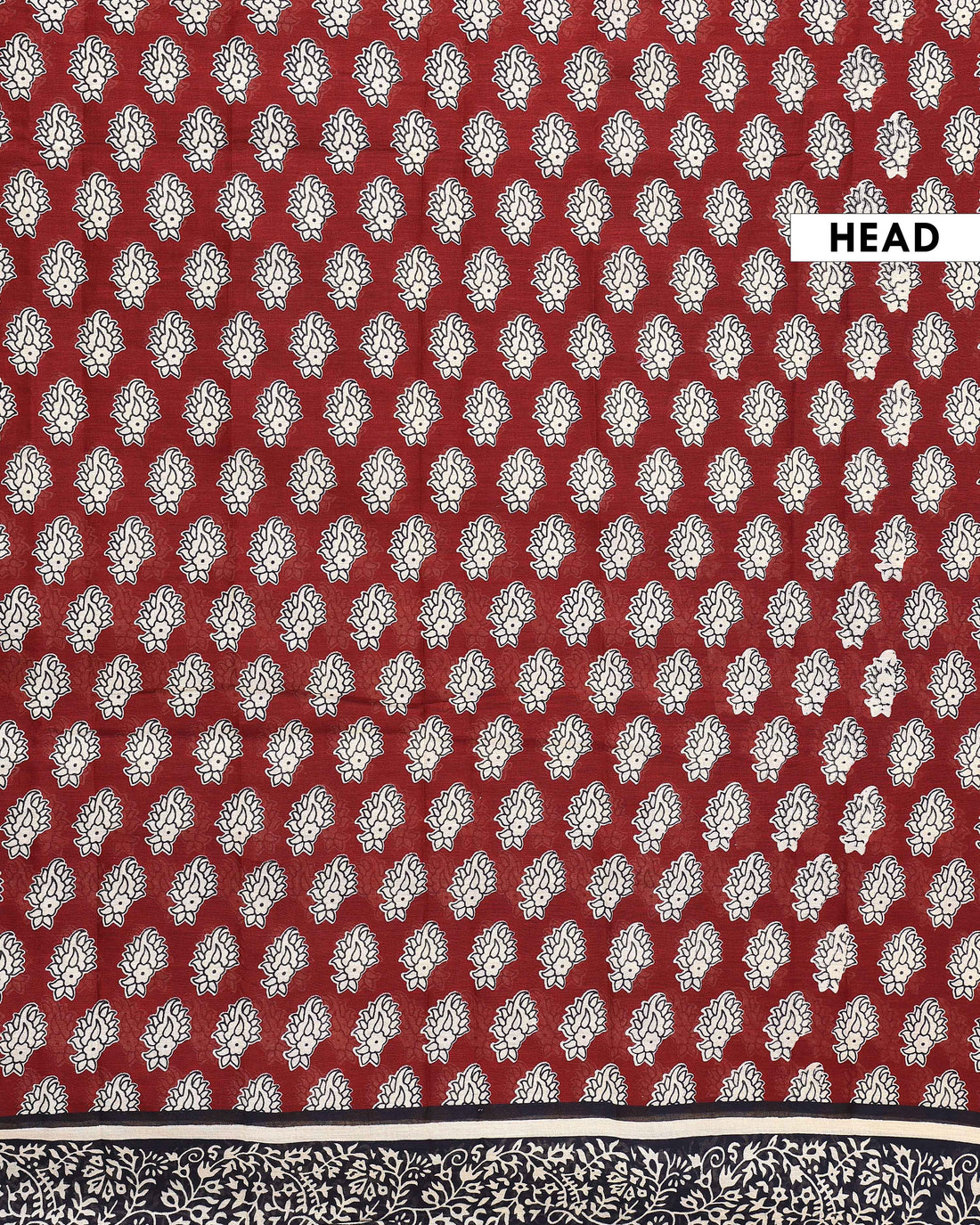 Traditional Handcrafted Mulmul Saree with Intricate Block Print Designs - Maroon