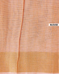 Traditional Handloom Kovai Cotton Saree with Vertical Stripes - Orange