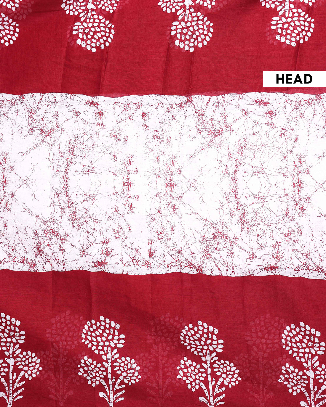 Traditional Handloom Saree with All-Over Batik Prints - White