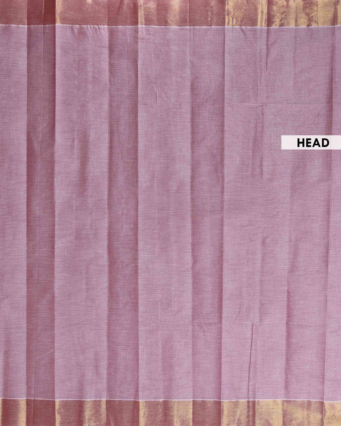 Traditional Handwoven Kovai Cotton Saree with Striped Pattern and Gold Zari Border - Onion Pink