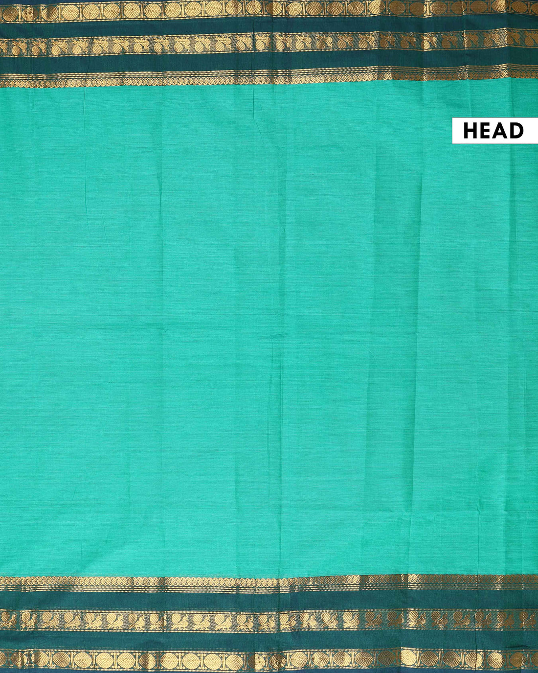 Traditional Kanchi Cotton Saree with Rich Zari Woven Border and Elegant Textured Weave - Green