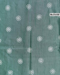 Traditional Kantha Work Saree with Exquisite Hand Embroidery and Ornate Floral Pattern Border - Green-head