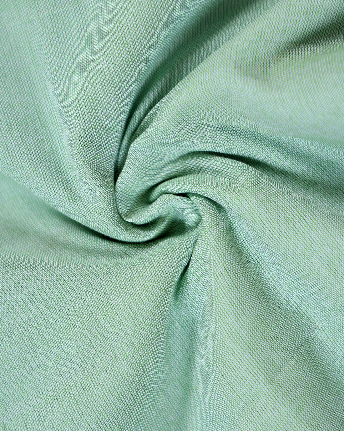 Traditional Khadi Cotton Saree with Contrast Printed Blouse and Tassel Accents - Light Green