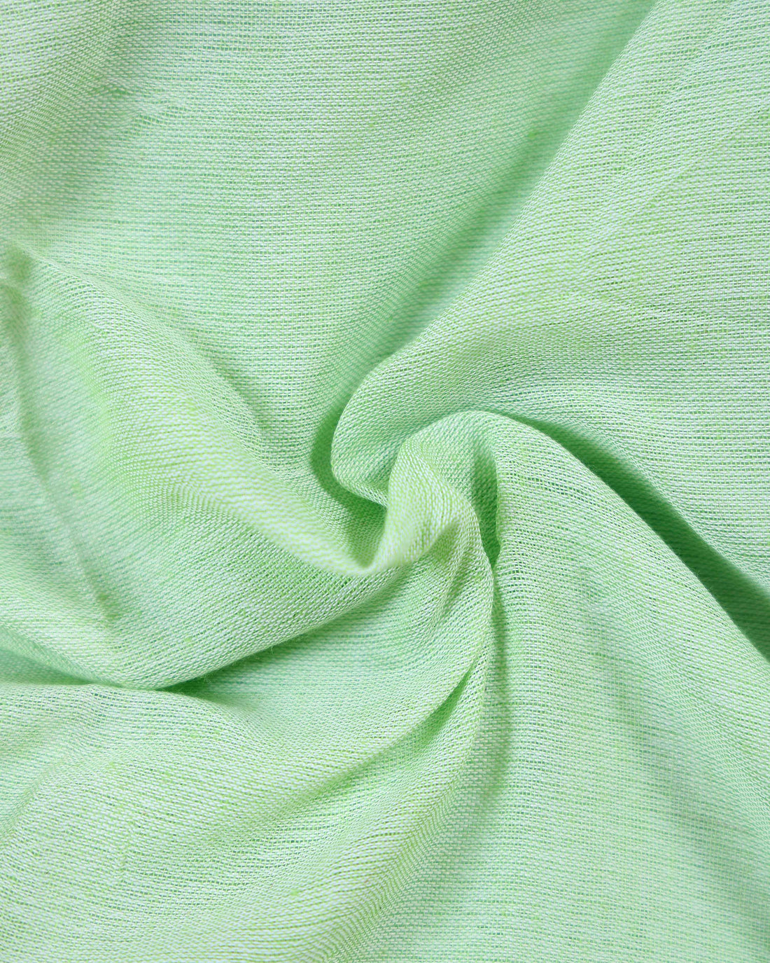 Traditional Khadi Cotton Saree with Contrast Printed Blouse and Tassel Accents - Pista Green