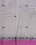 Traditional Kovai Cotton Saree Small Woven Motifs and Contrast Border - Grey
