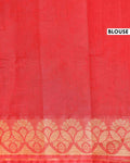 Traditional Kovai Cotton Saree with Self-Jacquard Body and Floral Zari Border - Red
