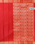 Traditional Kovai Cotton Saree with Self-Jacquard Body and Floral Zari Border - Red
