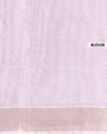 Traditional Kovai Cotton Saree with Striped Body and Woven Border - Light Pink