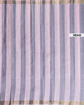 Traditional Kovai Cotton Saree with Striped Body and Woven Border - Light Pink