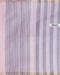 Traditional Kovai Cotton Saree with Striped Body and Woven Border - Light Pink