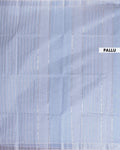 Traditional Kovai Cotton Saree with Subtle Woven Stripes - Blue
