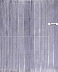 Traditional Kovai Cotton Saree with Subtle Woven Stripes - Dark Grey