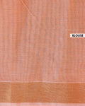 Traditional Kovai Cotton Saree with Subtle Woven Stripes - Peach