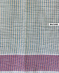 Traditional Kovai Cotton Saree with Woven Checked Pattern and Contrast Border - Green