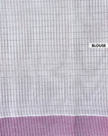 Traditional Kovai Cotton Saree with Woven Checked Pattern and Contrast Border - Light Green