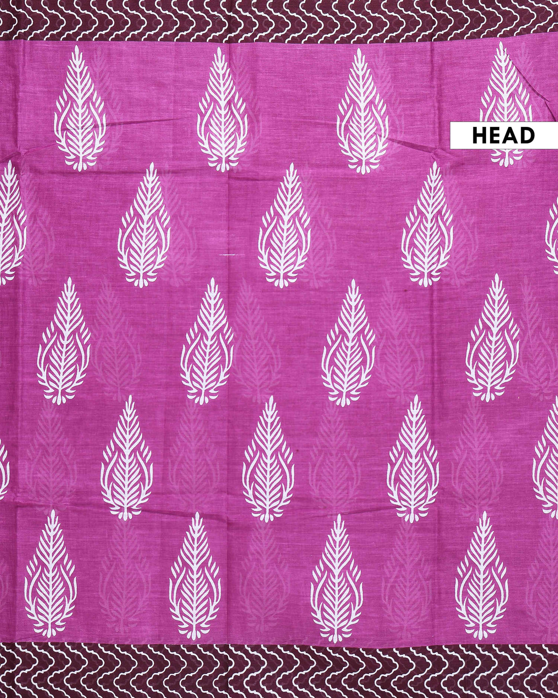Traditional Mul Mul Cotton Saree with Hand Block Printed Leaf and Floral Motifs - Purple