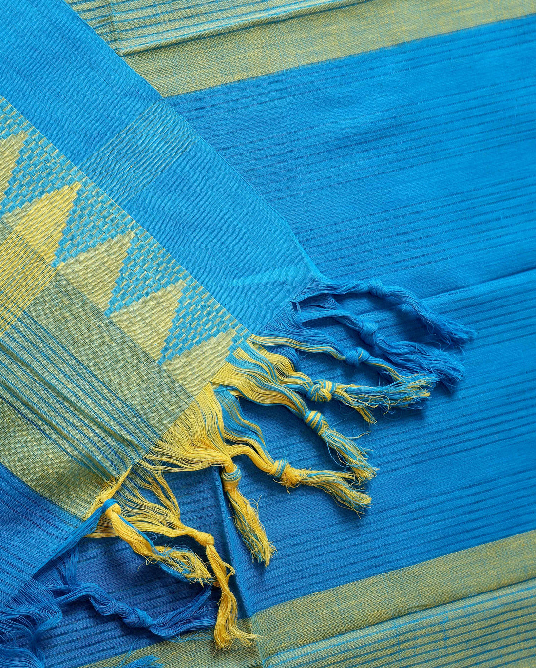 Women's Handloom Cotton Unstitched Salwar Suit Material with Woven Border and Matching Patterned Dupatta - Green