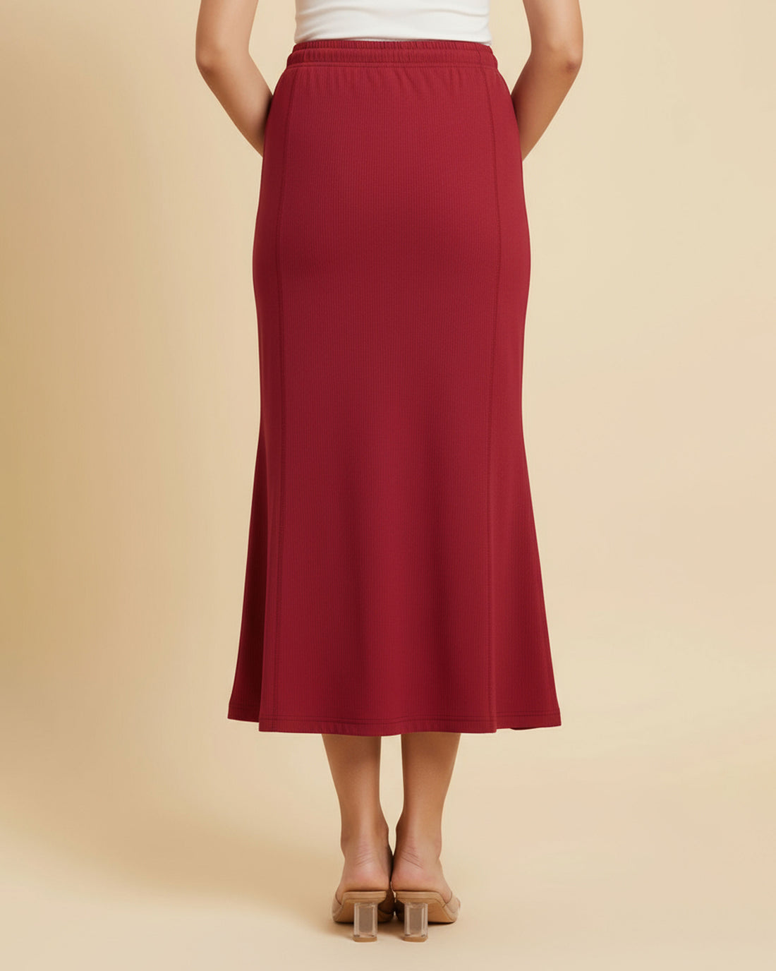 Women's Seamless Body Shaper Innerwear with High-Waist Tummy Control and Slim Fit Design - Red