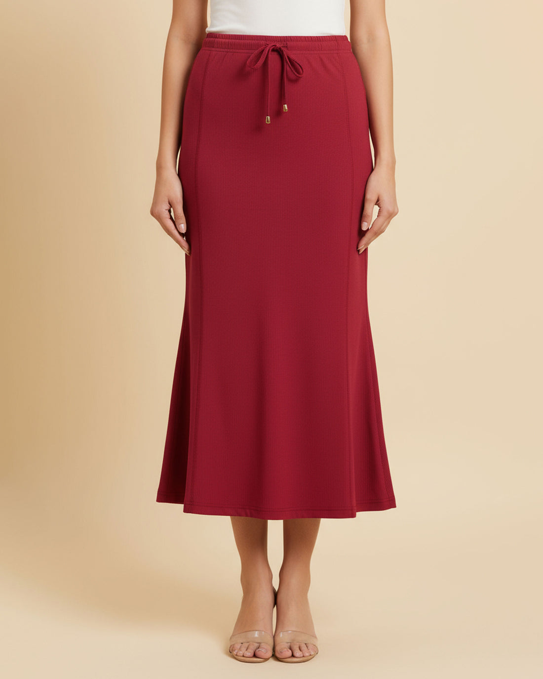 Women's Seamless Body Shaper Innerwear with High-Waist Tummy Control and Slim Fit Design - Red