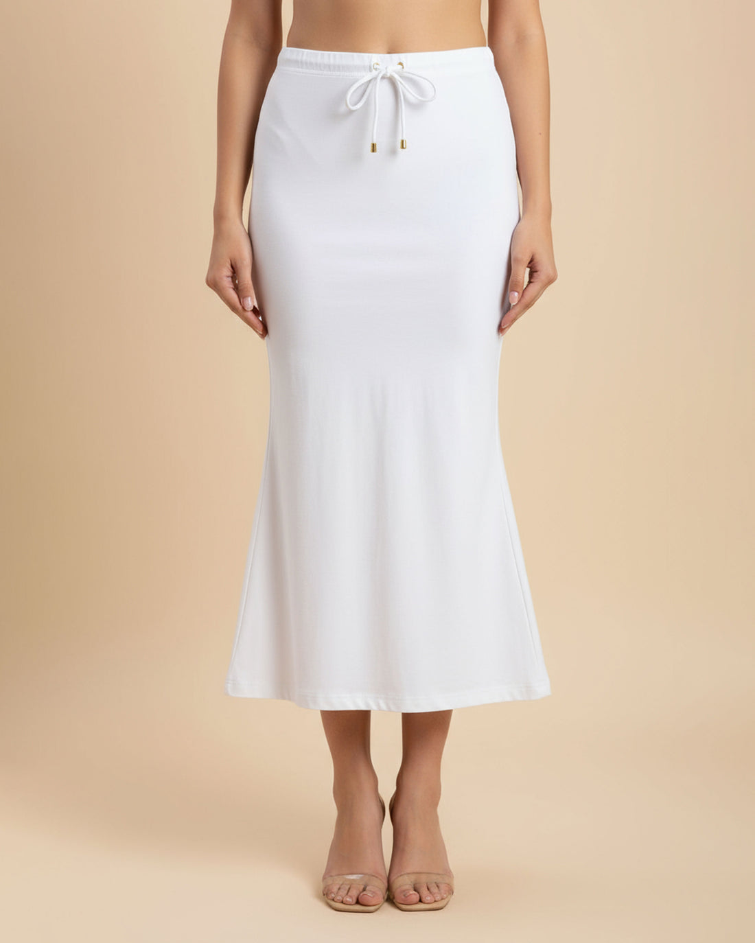 Women's Seamless Body Shaper Innerwear with High-Waist Tummy Control and Slim Fit Design - White