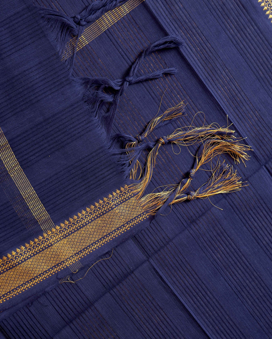 Women's Unstitched Cotton Salwar Suit Material with Woven Zari Border and Contrast Dupatta - Blue