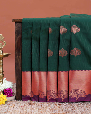 buy-1-get-2-offer-silk-saree-dark-green-one