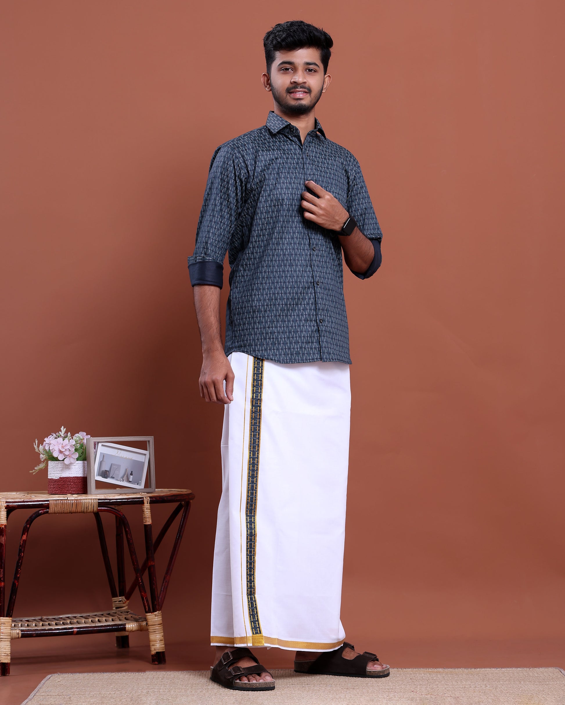 elegant-mens-ethnic-full-sleeve-shirt-dhoti-set-with-traditional-border-blue-three
