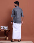elegant-mens-ethnic-full-sleeve-shirt-dhoti-set-with-traditional-border-grey-Seven