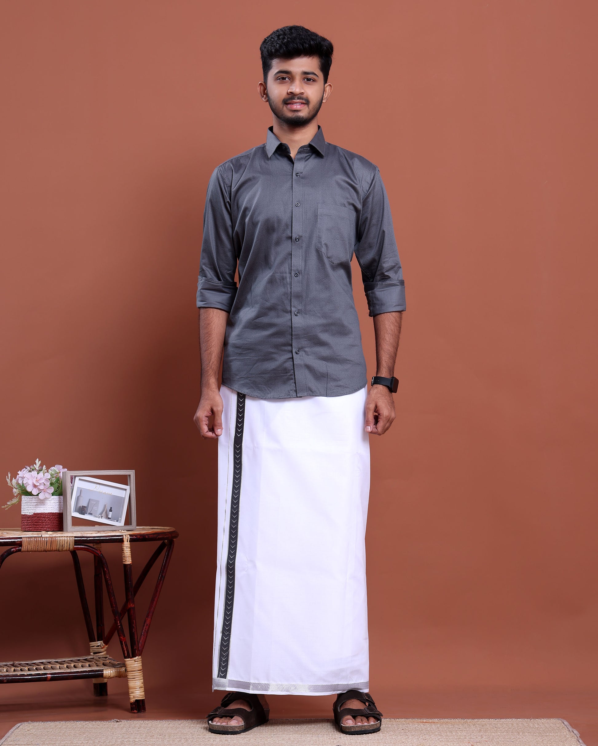 elegant-mens-ethnic-full-sleeve-shirt-dhoti-set-with-traditional-border-grey-Seven