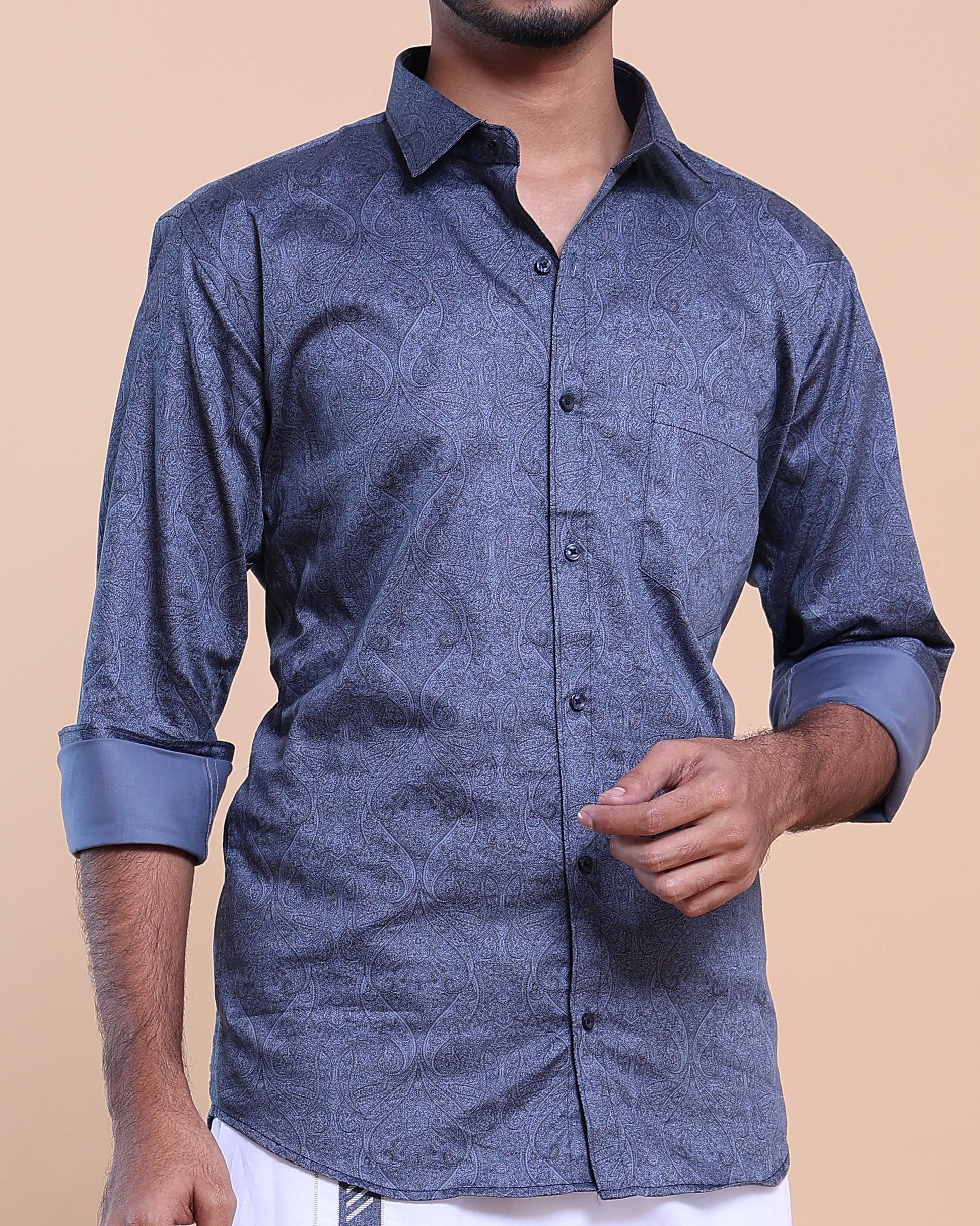 elegant-mens-ethnic-full-sleeve-shirt-dhoti-set-with-zari-border-blue-eleven