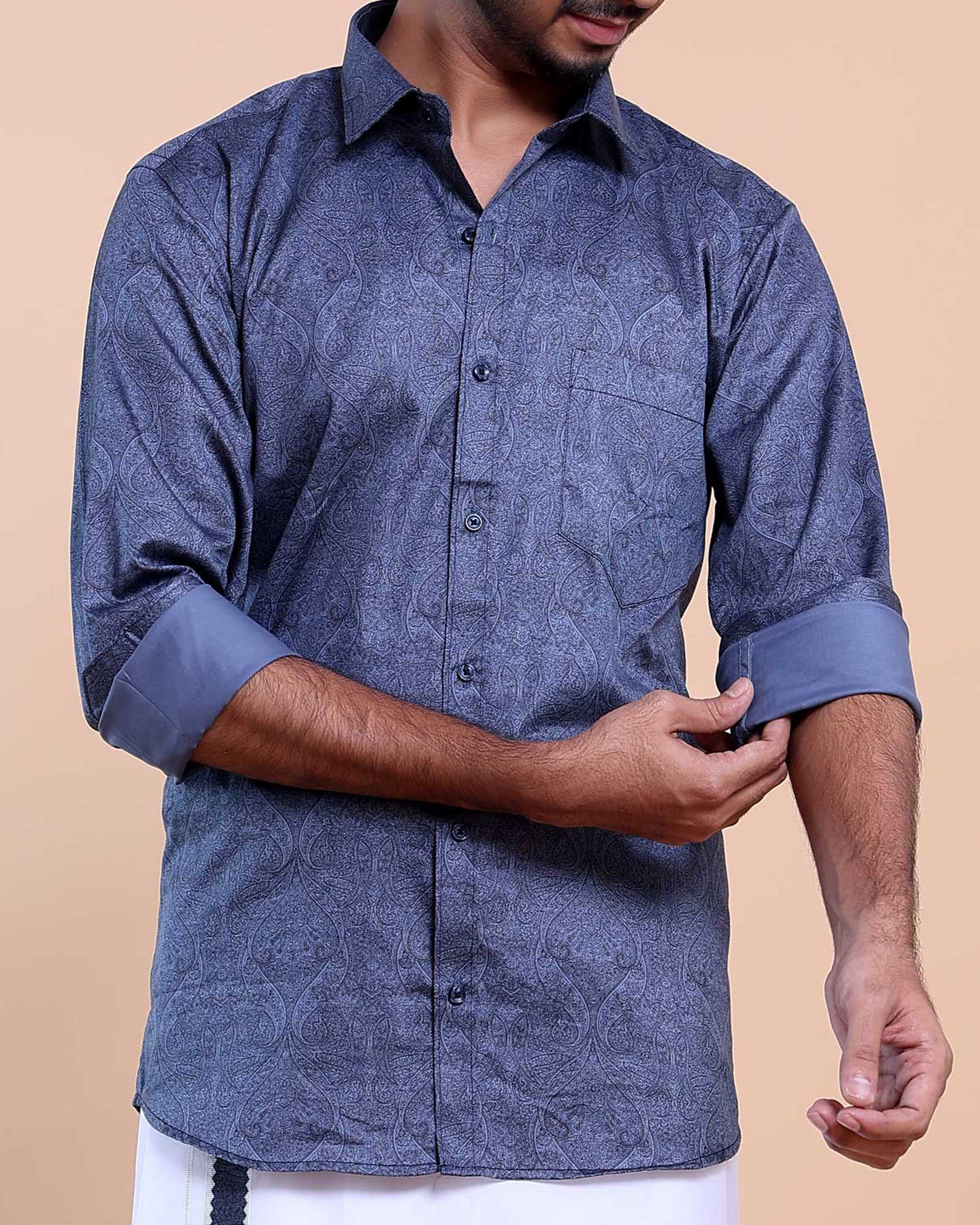 elegant-mens-ethnic-full-sleeve-shirt-dhoti-set-with-zari-border-blue-ten