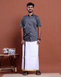 elegant-mens-ethnic-half-sleeve-shirt-dhoti-set-with-traditional-border-grey-three