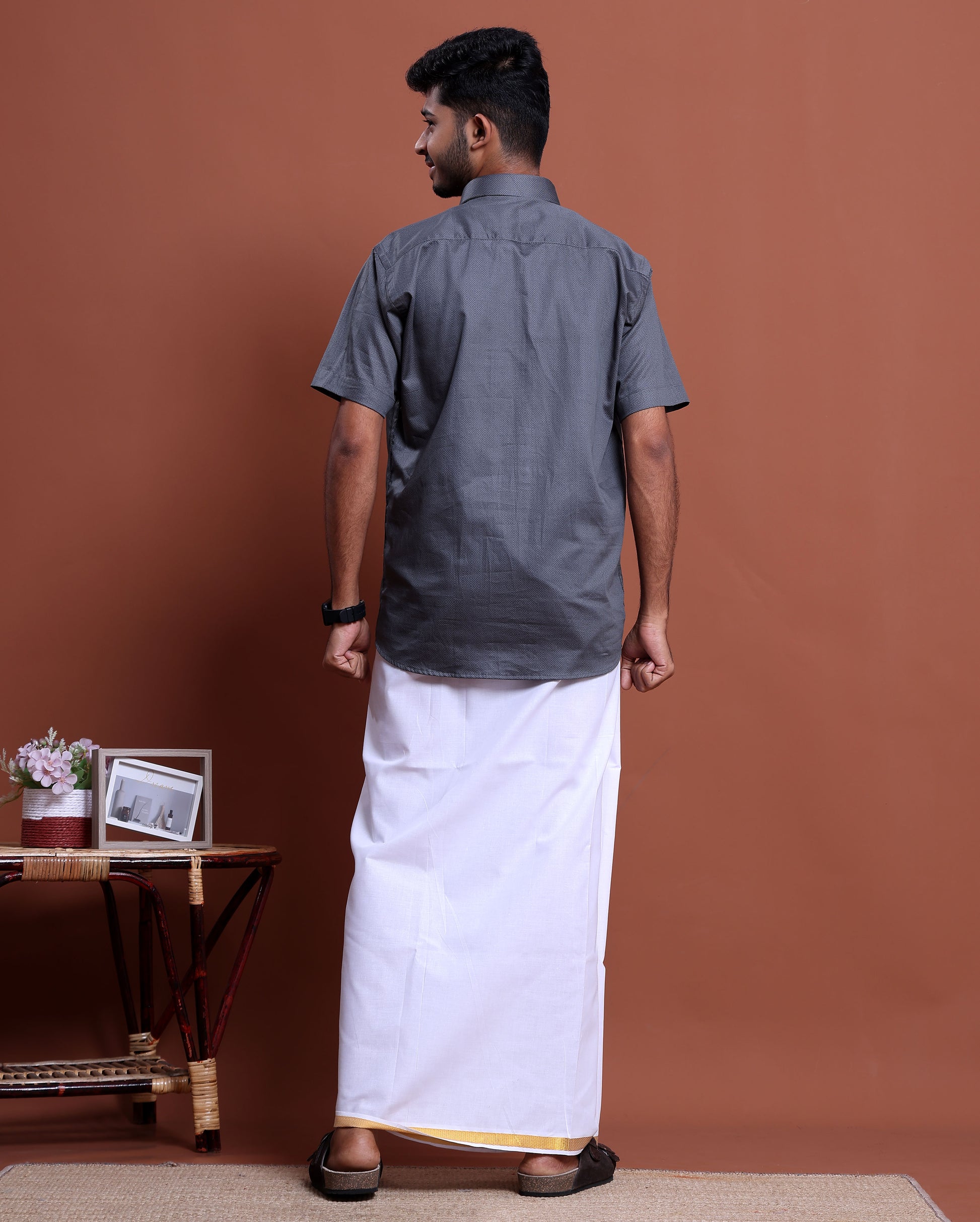 elegant-mens-ethnic-half-sleeve-shirt-dhoti-set-with-traditional-border-grey-two