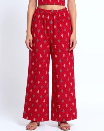 Red Colour Womens Palazzo
