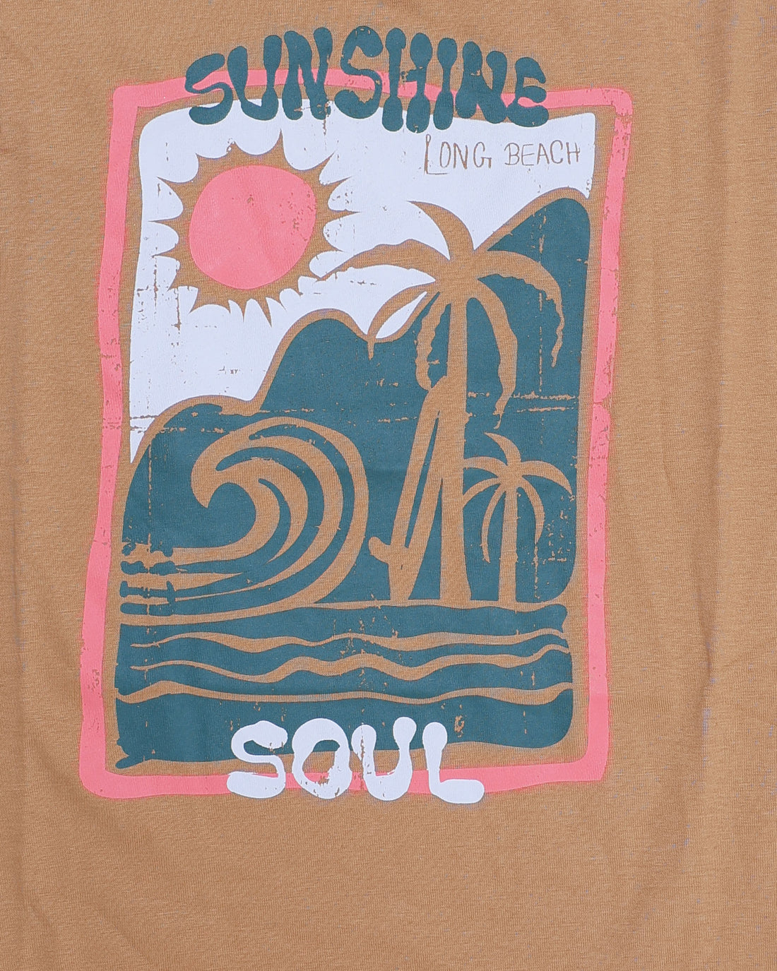 Boys Casual Stylish Printed T- Shirt - Brown