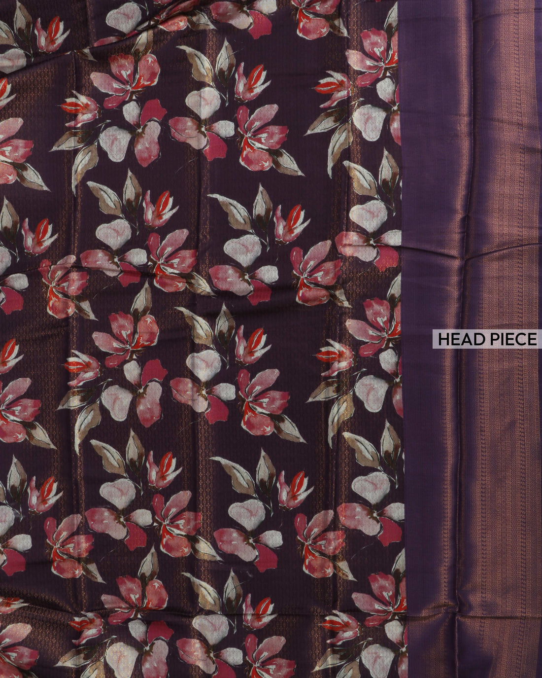 Abstract Soft Silk Saree With Solid Blouse - Purple