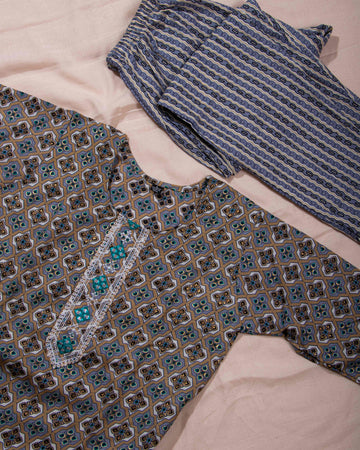Grey Colour Tops & Palazzo Set