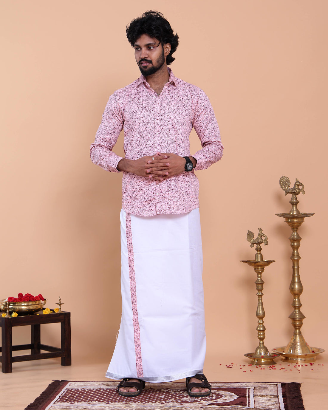 mens-full-sleeve-shirt-and-traditional-dhoti-set-with-woven-border-pink-seven