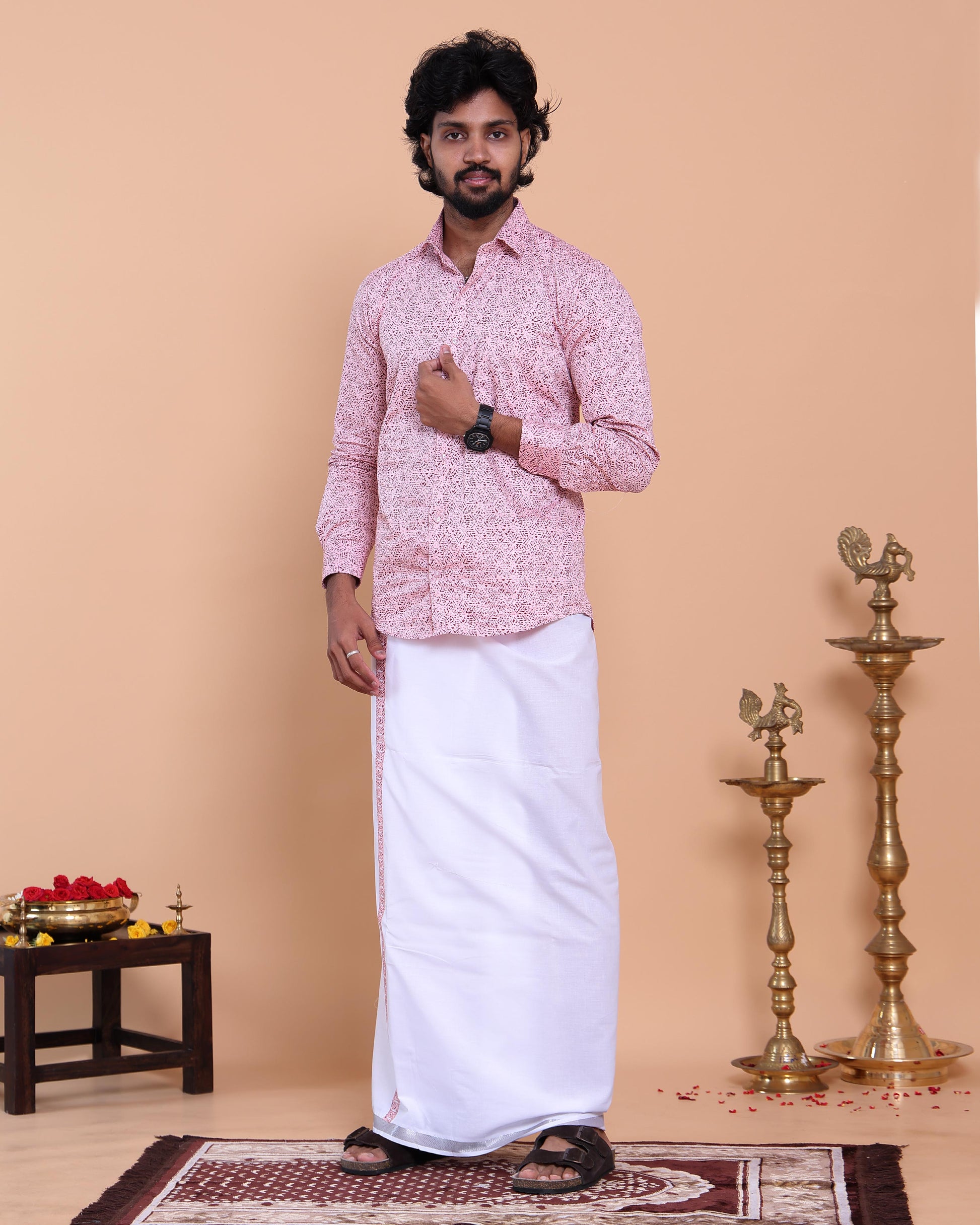 mens-full-sleeve-shirt-and-traditional-dhoti-set-with-woven-border-pink-six
