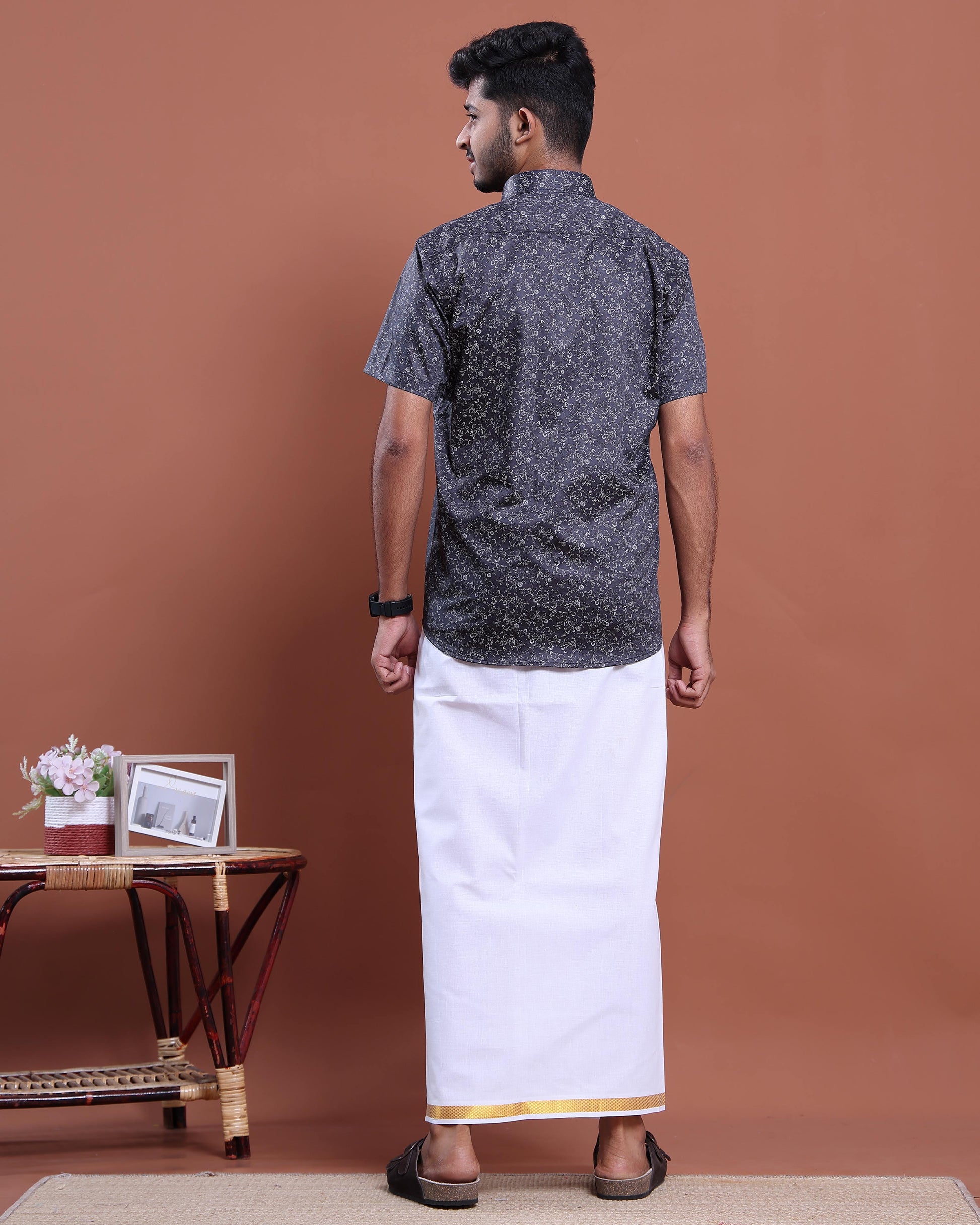 mens-half-sleeve-shirt-and-traditional-dhoti-set-with-designer-border-navy-blue-one