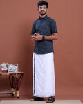 mens-printed-half-sleeve-shirt-and-traditional-dhoti-set-with-designer-border-navy-blue-nine