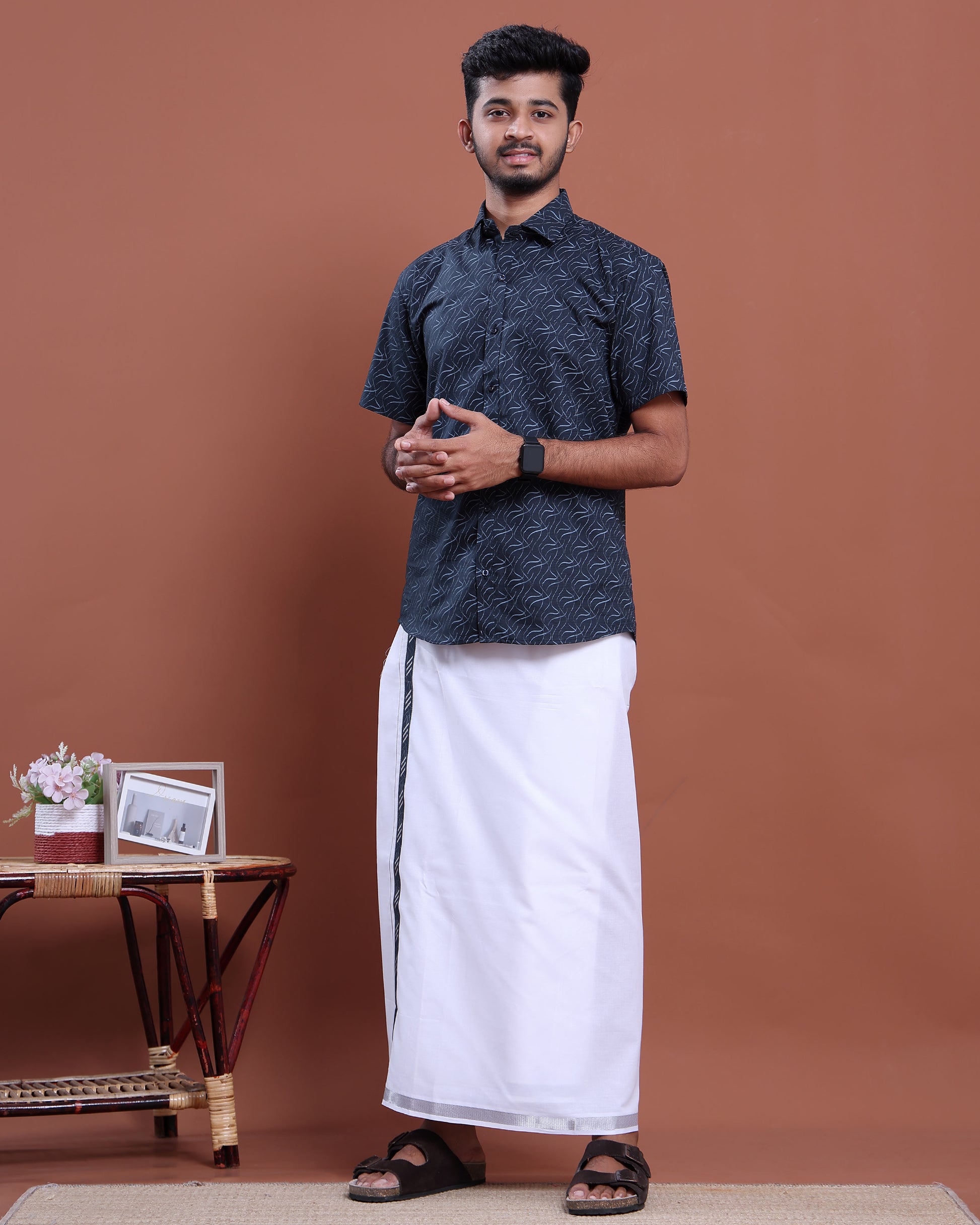 mens-printed-half-sleeve-shirt-and-traditional-dhoti-set-with-designer-border-navy-blue-ten